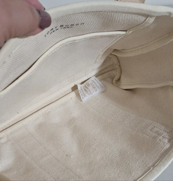 Tory Burch Mini Mercer Street Canvas Blue Logo Beach Summer Sailor Preppy Tote - Picture 10 of 11